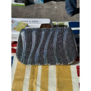 Bella Collection Silver Sequin Evening Prom Wedding Purse